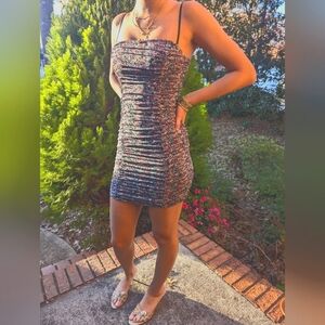 AFRM Ruched mini dress